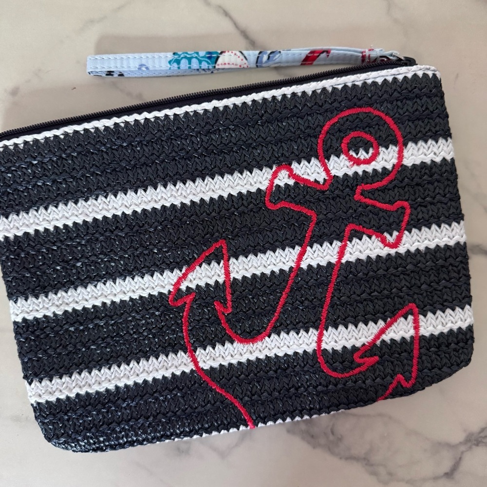 Vera Bradley Anchors Aweigh Straw Wristlet - Picture 1 of 7